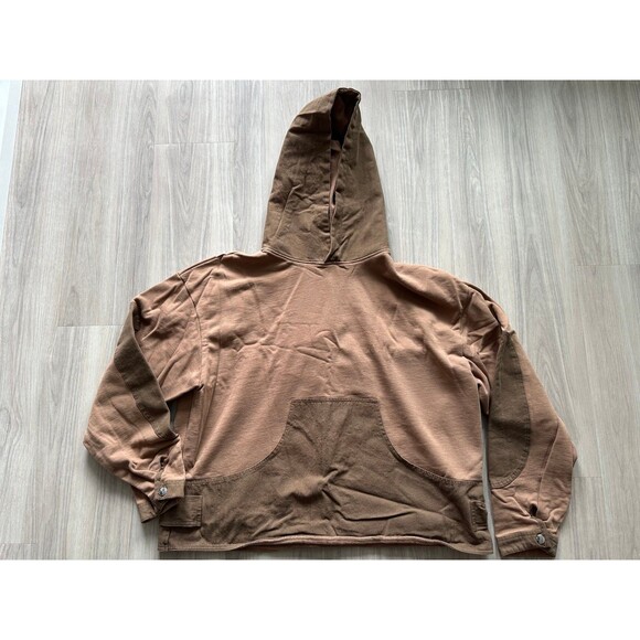 Liquid‎ Lagoon Brown Canvas Hoodie size Medium - Picture 1 of 3